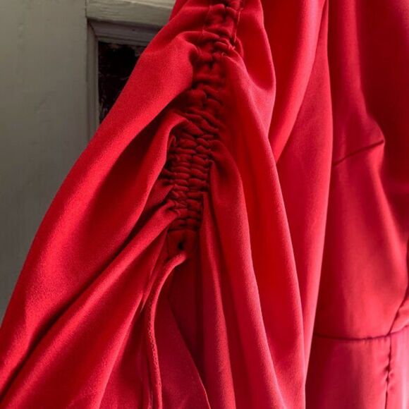 Kimono Wrap Red Gown - Picture 8 of 11